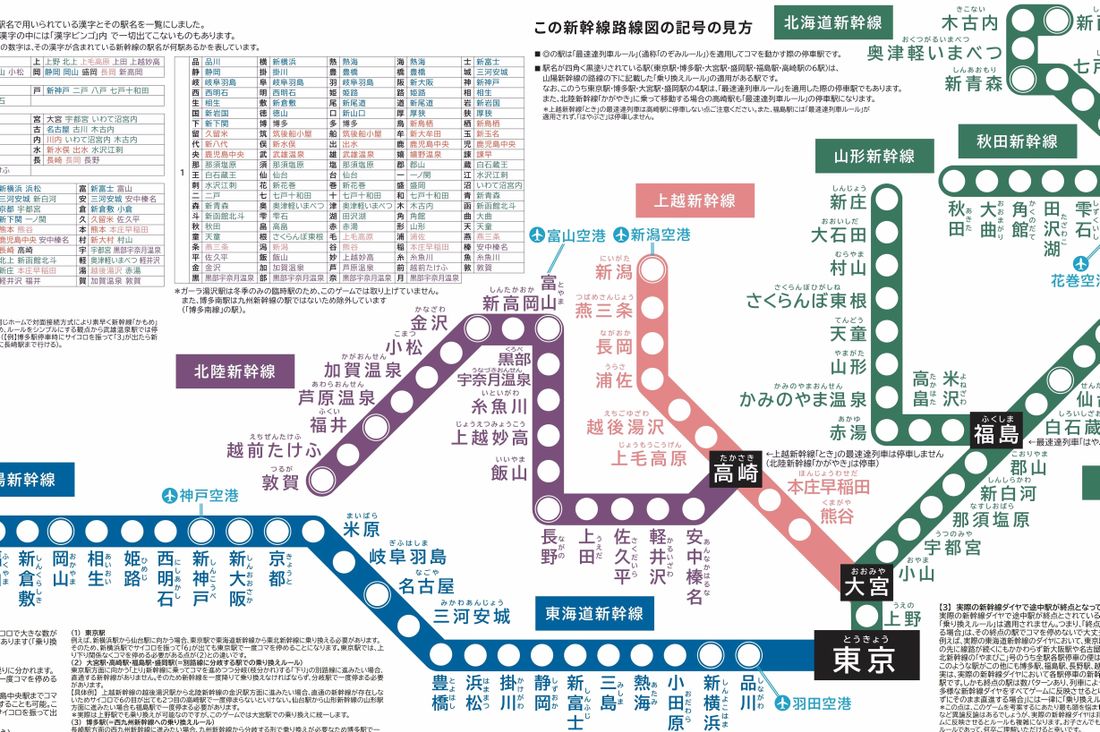 新幹線の路線図