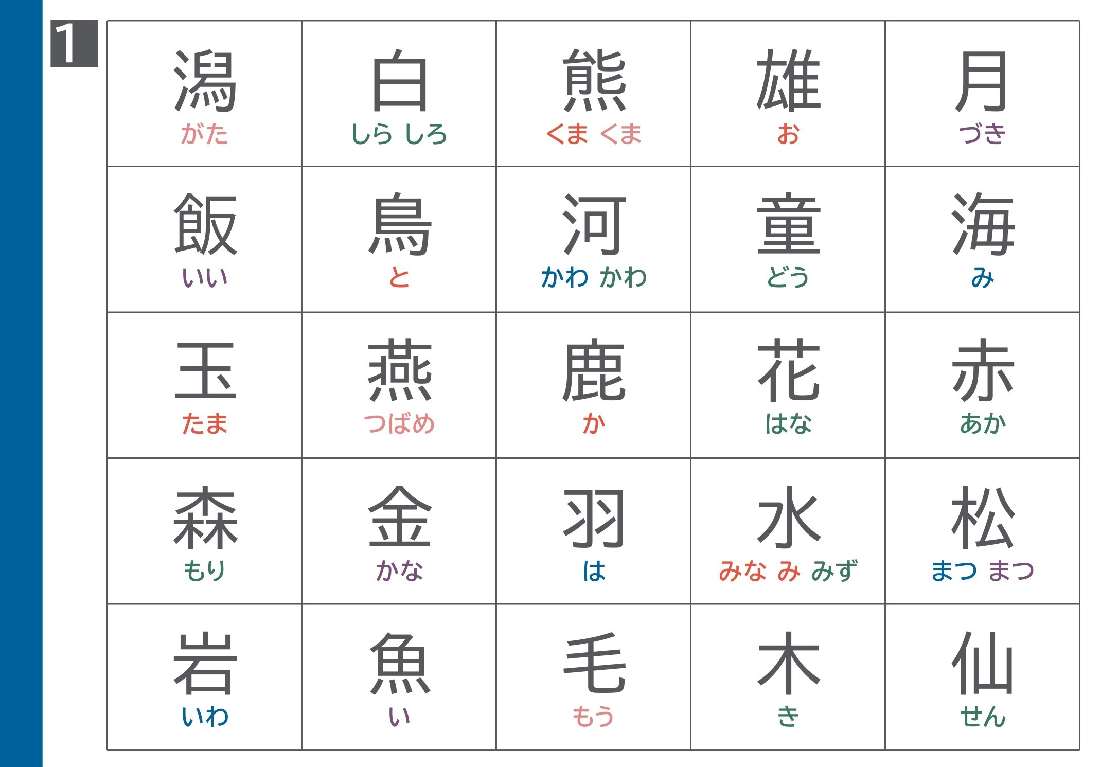 漢字ビンゴ